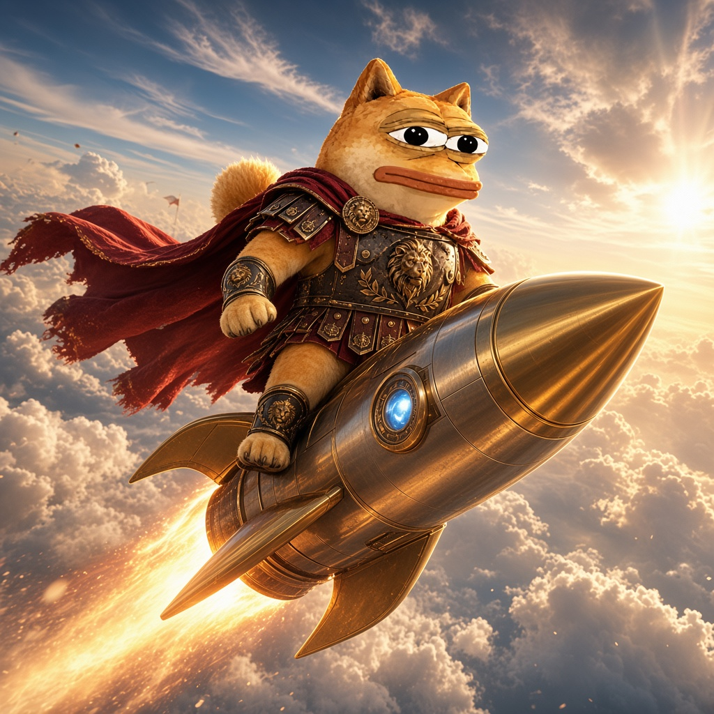 Dopeus Maximus rides a rocket upward